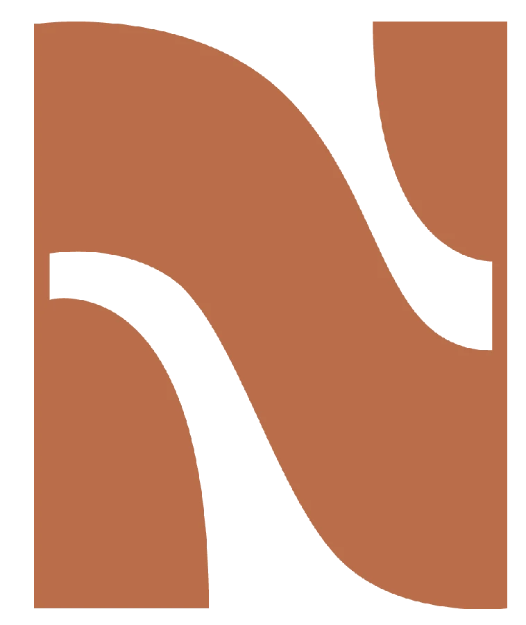Ícone Cangote — marca N, terracota