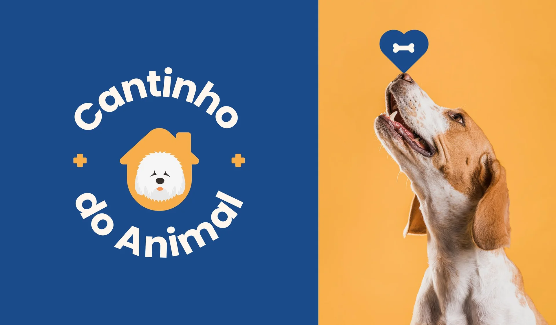 Cantinho do Animal — marca aplicada com cachorro e coração