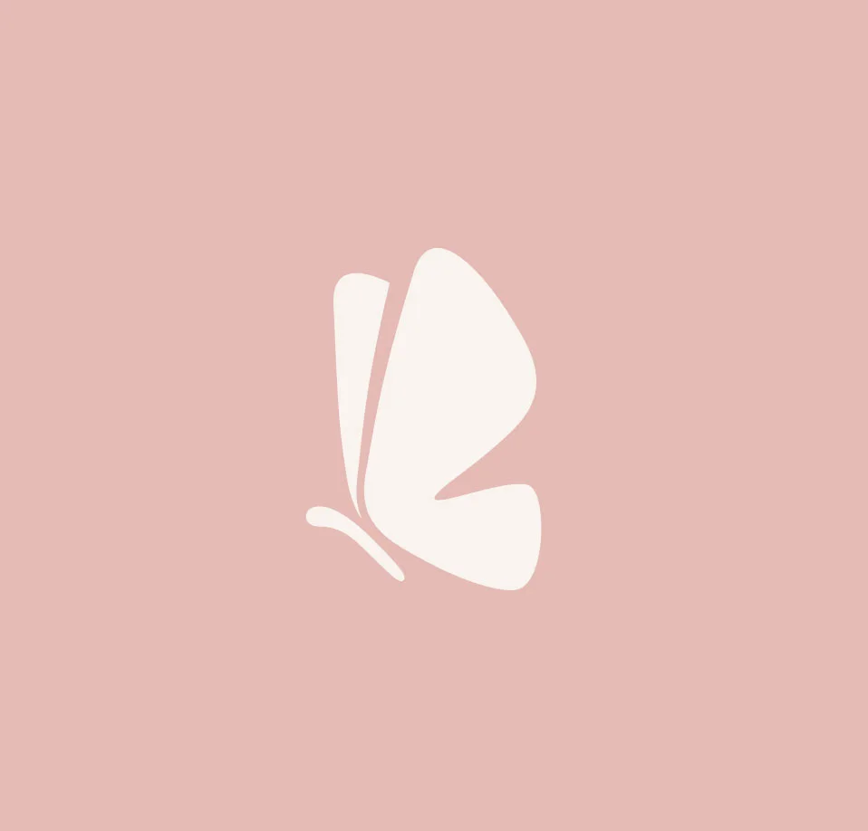 Símbolo da borboleta — fundo rosa