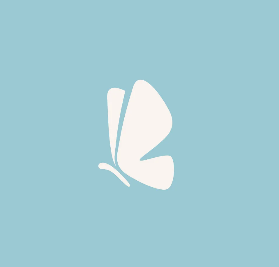 Símbolo da borboleta — fundo azul
