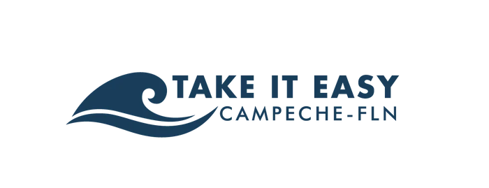 Logo Take It Easy — versão horizontal azul