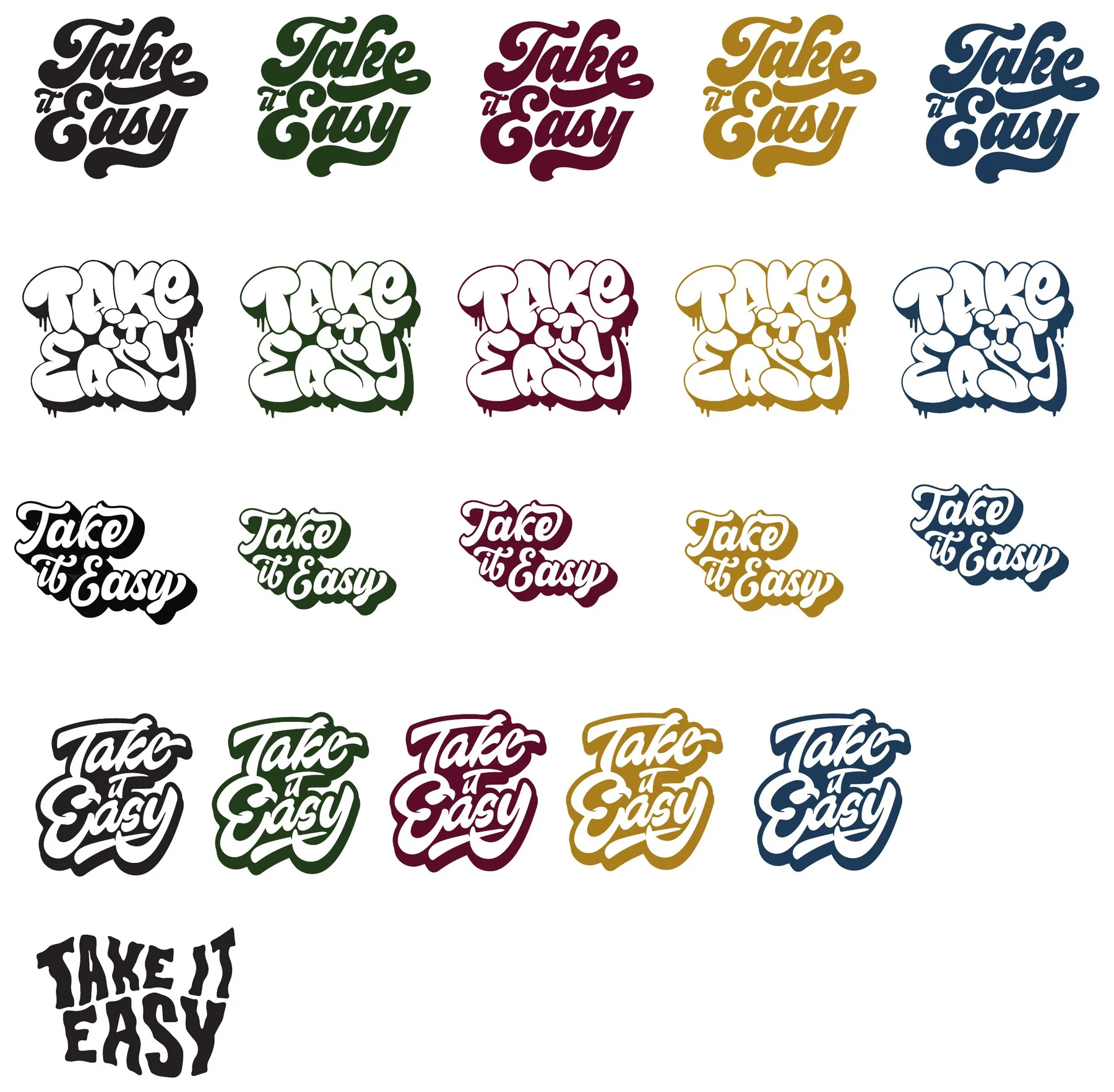 Sistema de lettering Take It Easy