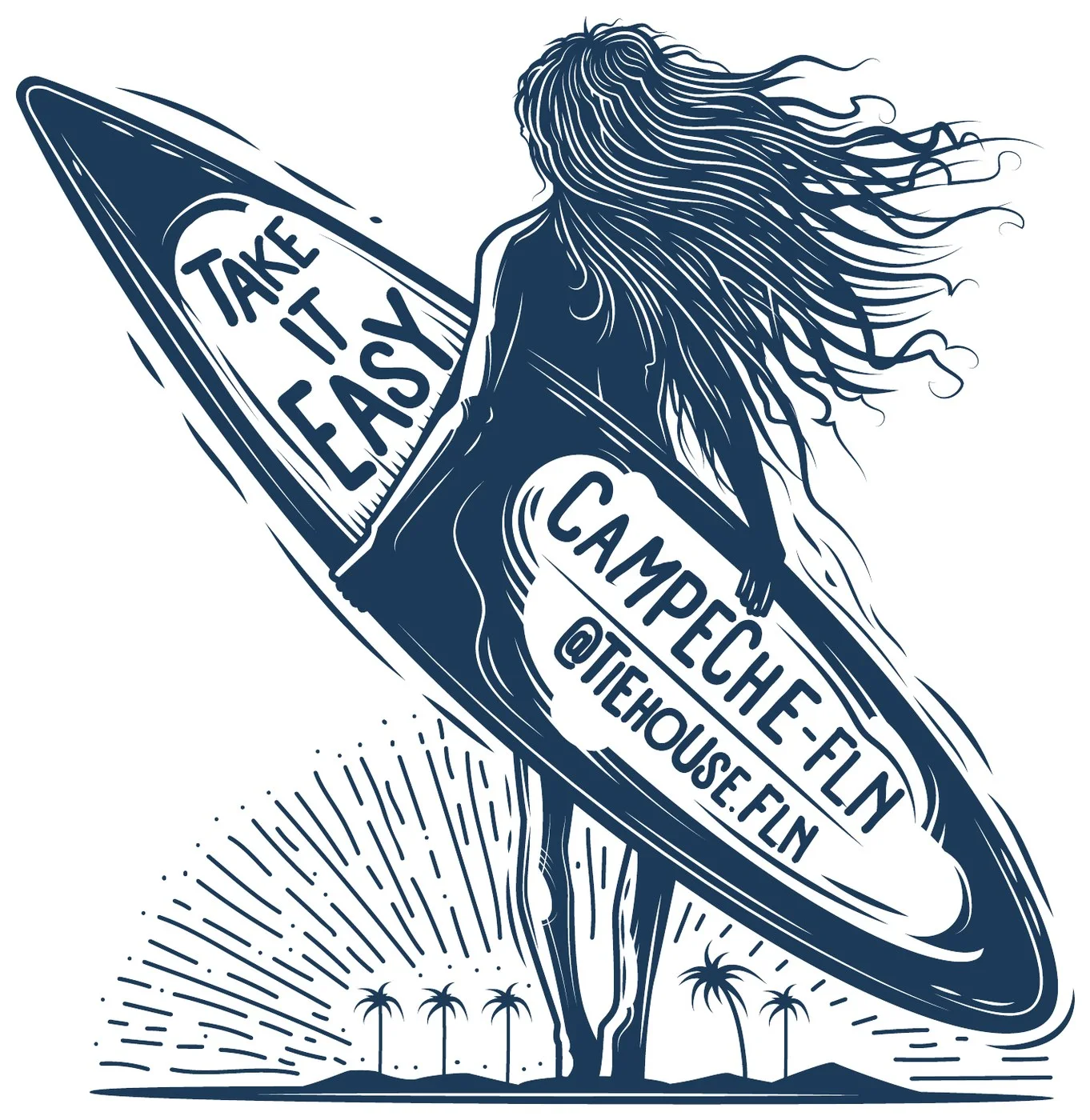 Estampa surfista Take It Easy