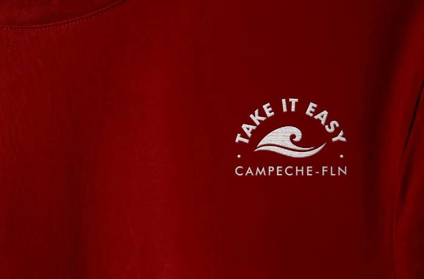 Estampa em camiseta vinho Take It Easy
