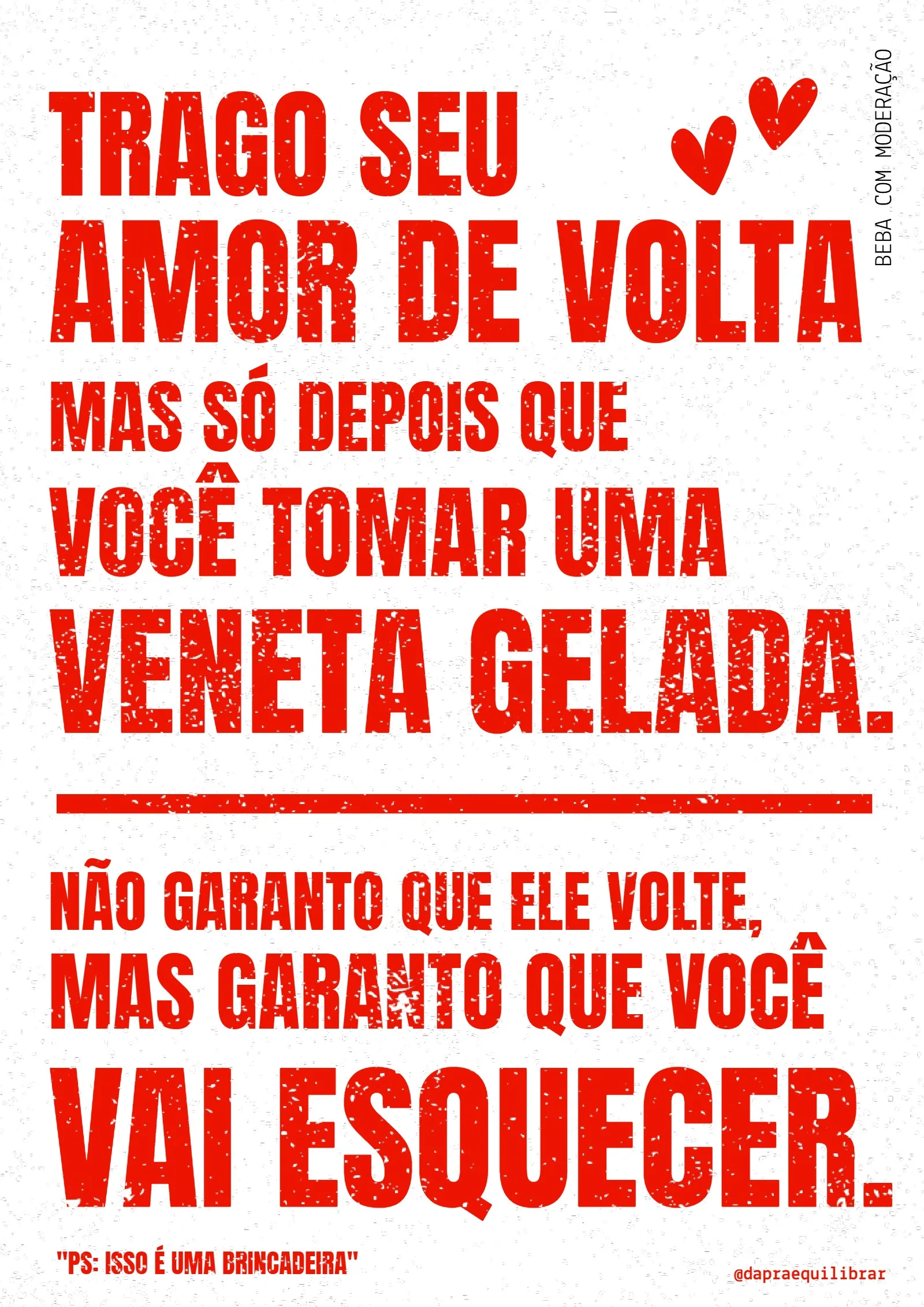 Cartaz tipográfico da Veneta em vermelho