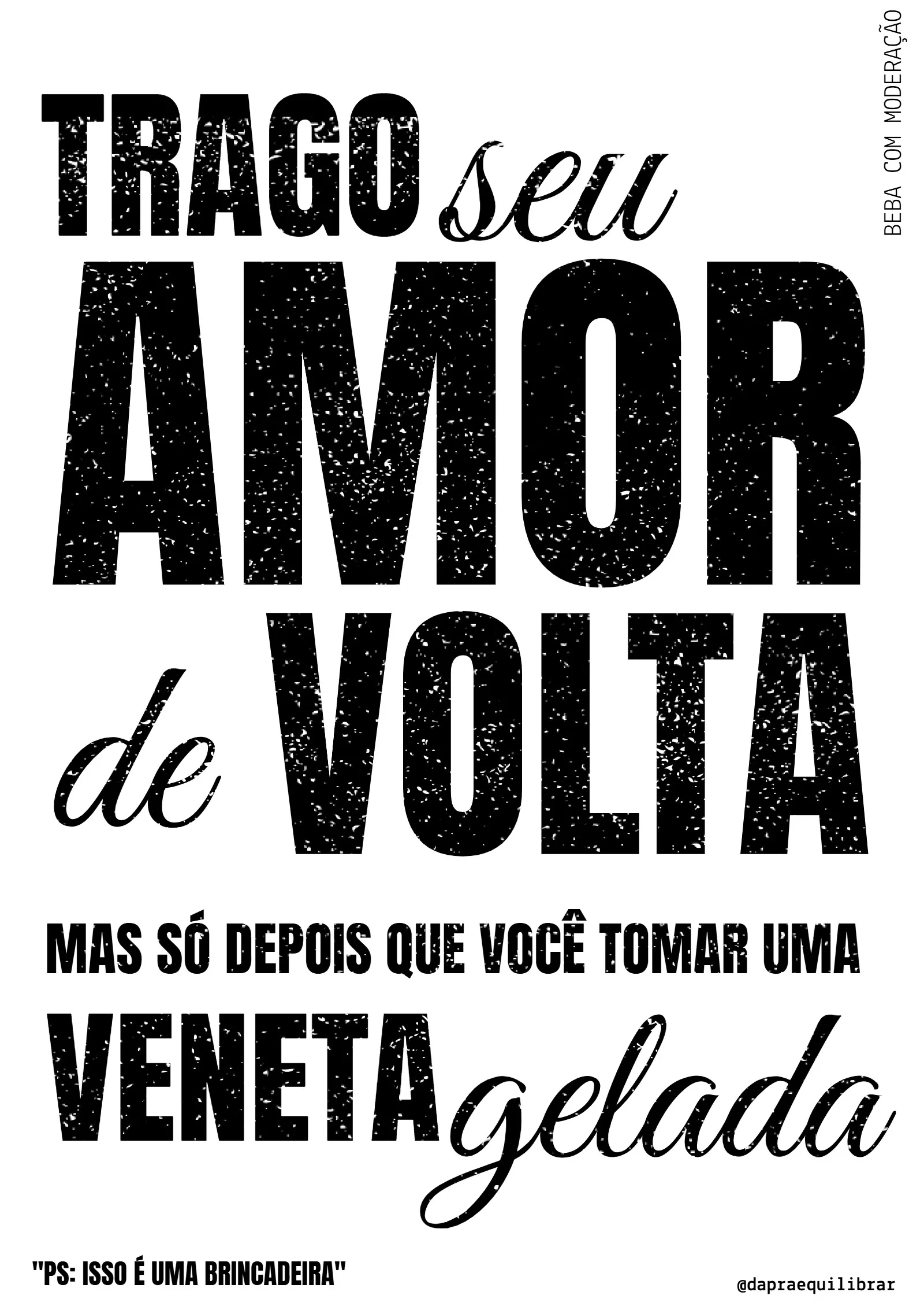 Cartaz tipográfico da Veneta em preto