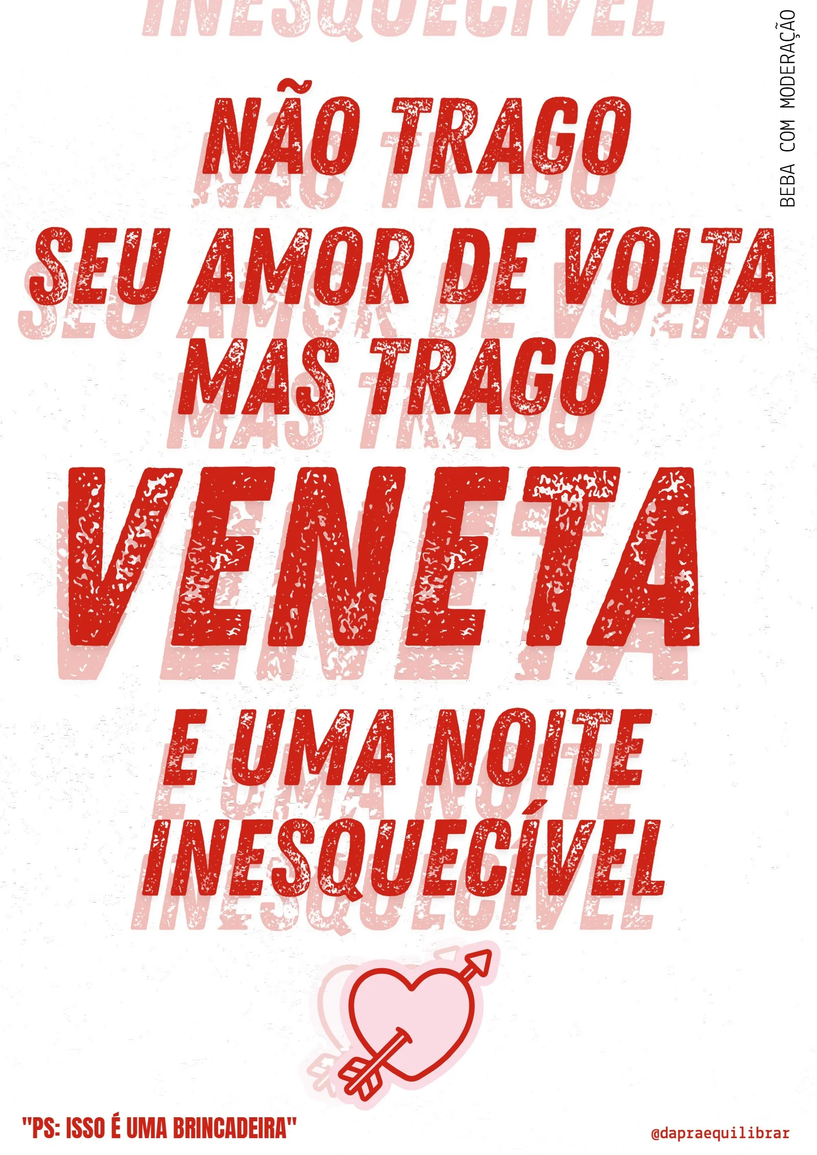 Cartaz tipográfico da Veneta com coração